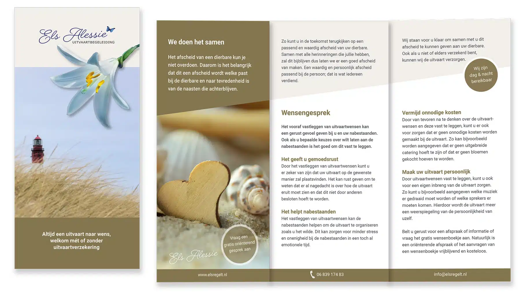 flyer ontwerp laten maken uitvaartonderneming