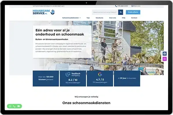 website voor schoonmaakbedrijf laten maken