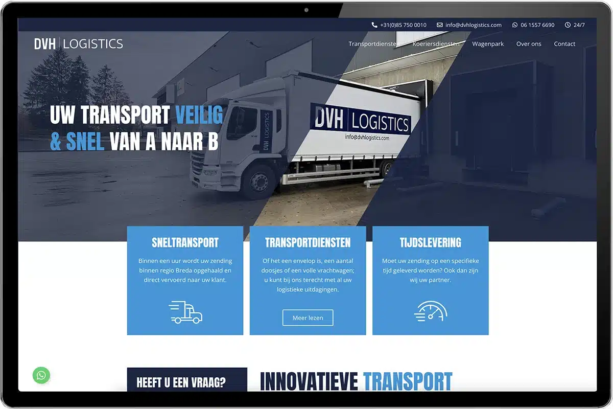 website voor transportedrijf breda laten maken
