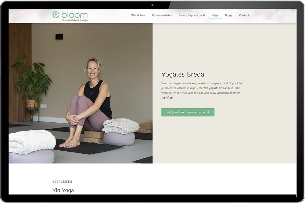 website voor yoga studio breda laten maken